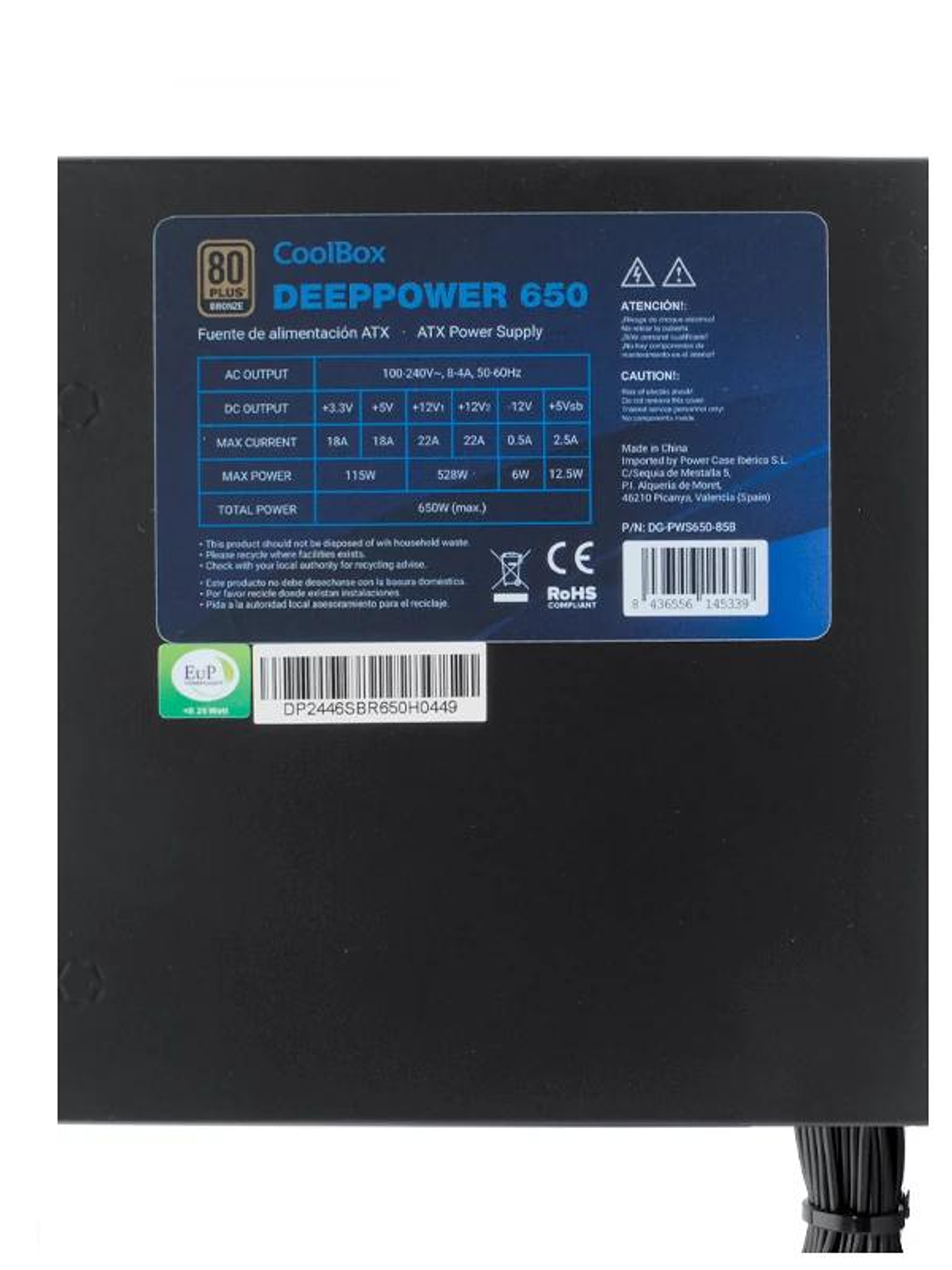 Coolbox Gaming Fuente Al. DeepPower 650w 80+bronze 3