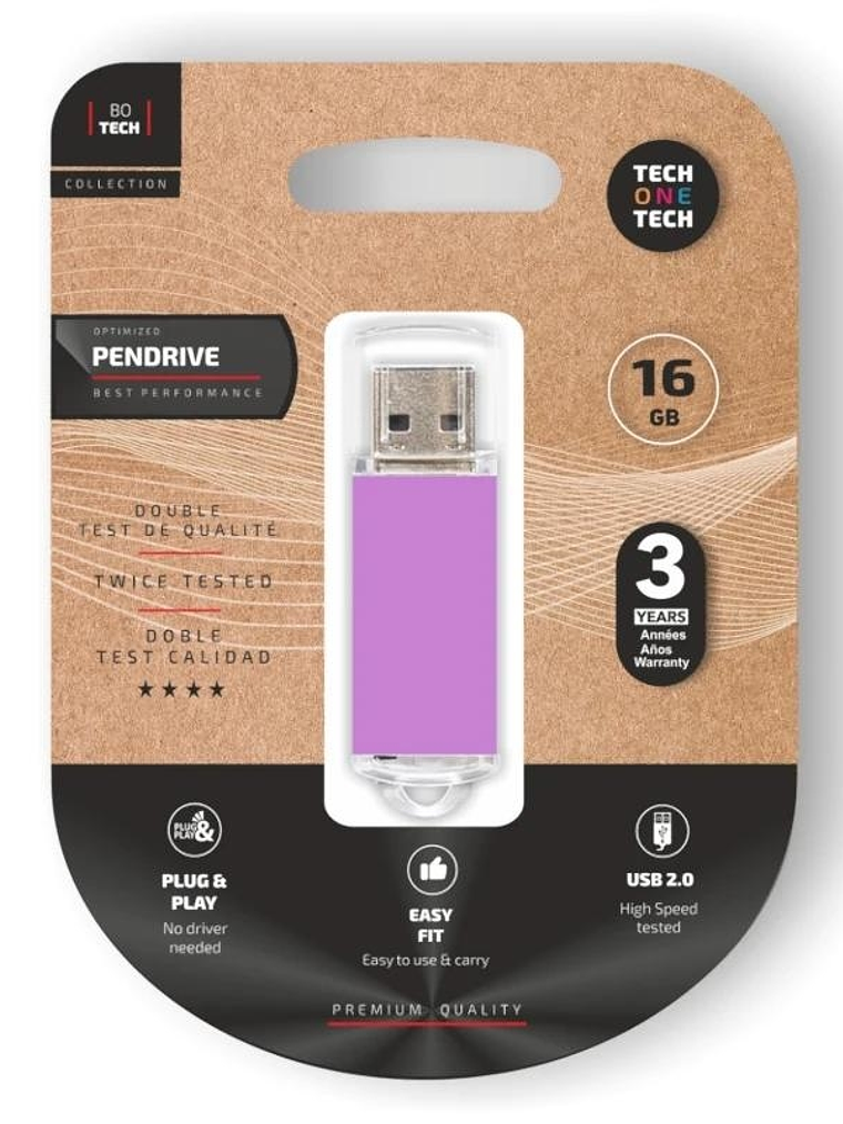 TECH ONE TECH Basic Pendrive 16Gb USB 2.0 Purple 1