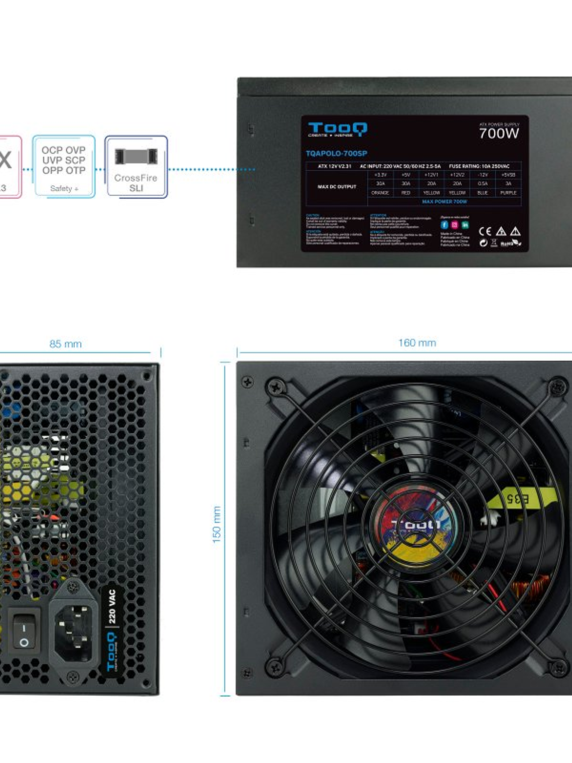 Tooq Fuente Alimentación TQAPOLO-700SP 700W 2