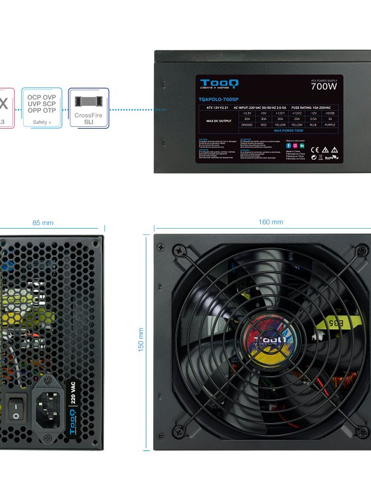 Tooq Fuente Alimentación TQAPOLO-700SP 700W 2