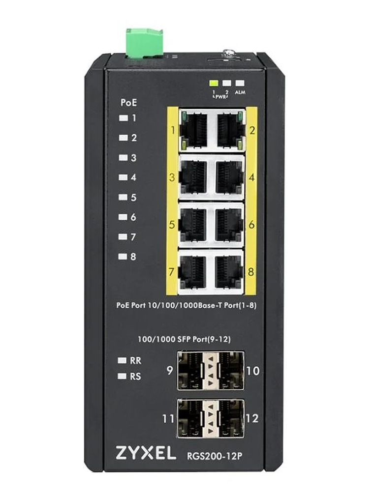 Zyxel RGS200-12P Switch POE Gest DIN 240W IP30 1