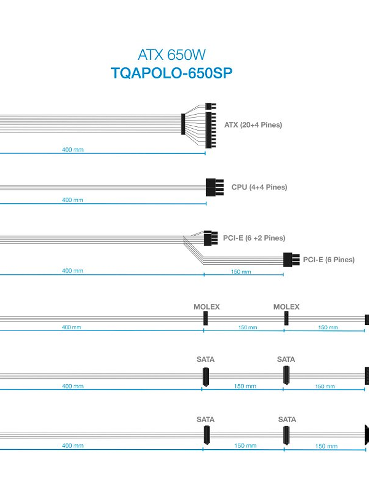 Tooq Fuente Alimentación TQAPOLO-650SP 650W 3