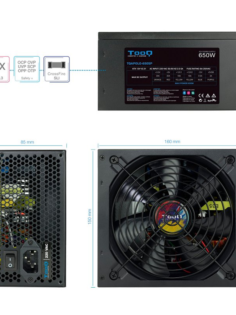 Tooq Fuente Alimentación TQAPOLO-650SP 650W 4