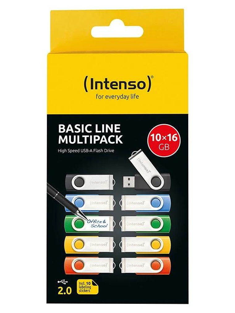 Intenso Basic Line Multipack Lápiz USB2.0 16GB 10u 2