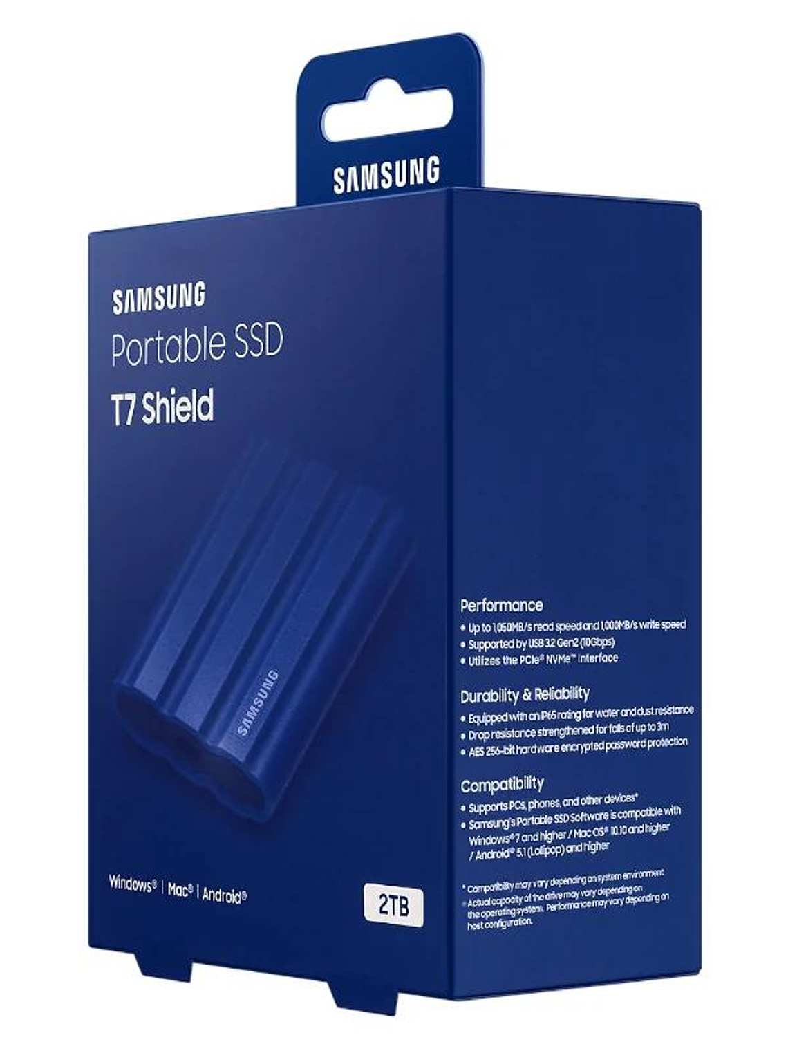 Samsung T7 Shield SSD Externo 2TB NVMe USB3.2 Azul 3