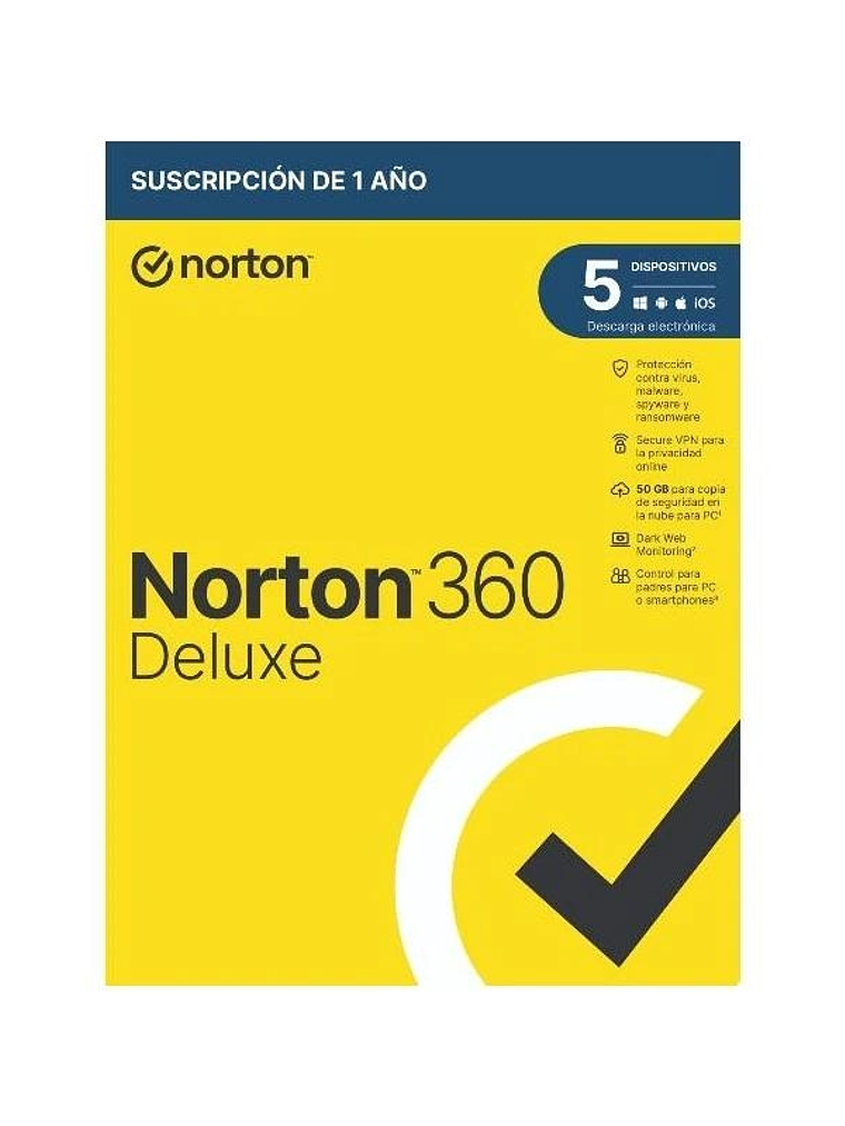 NORTON 360 DELUXE 50GB ES 1L/1A ESD 1