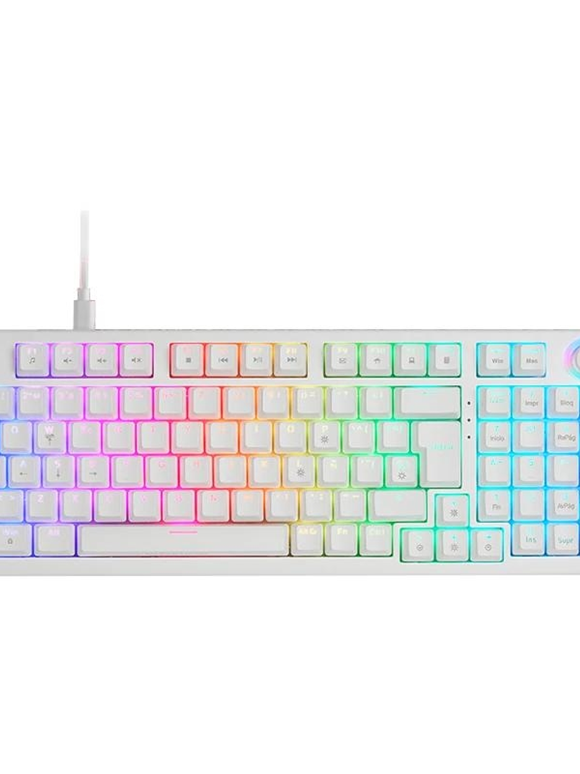 Mars Gaming Tecl. MKPROWYES SilentSwitch RGB White 1