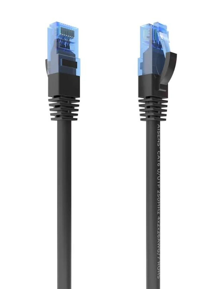 Aisens Cable RJ45 CAT.6 UTP AWG26 CCA Negro 25cm 2