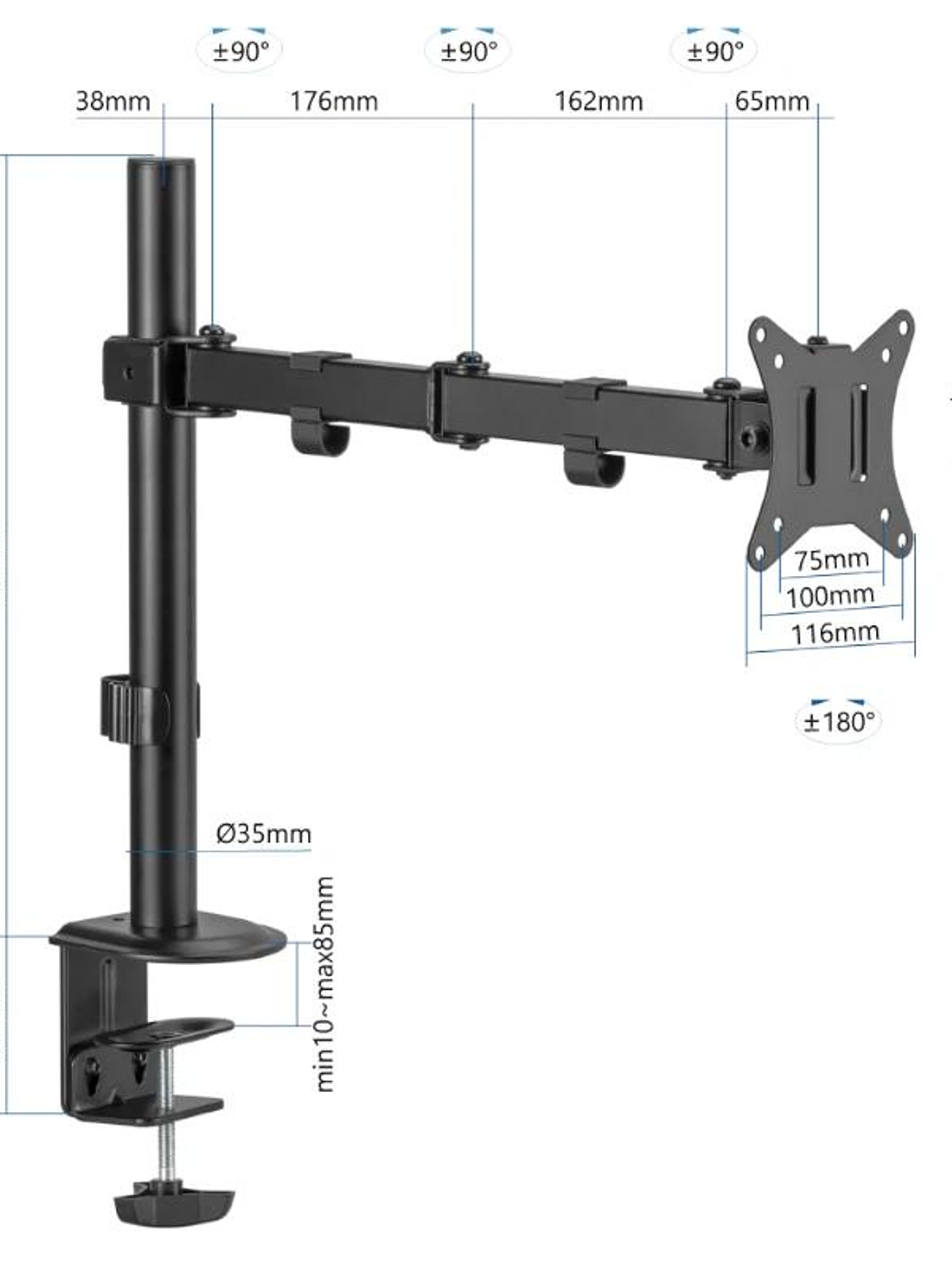 iggual SPM01 Soporte pinza 1 monitor 17