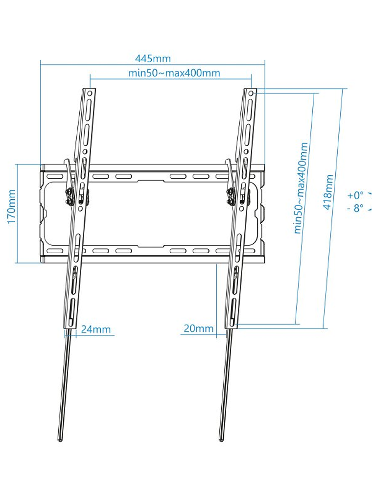 Tooq Soporte pared LP1071T-B incl pantallas 32-70