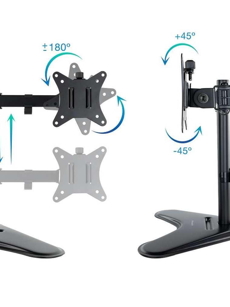 Tooq Soporte mesa DB1702TN-B 2 brazos 17-32