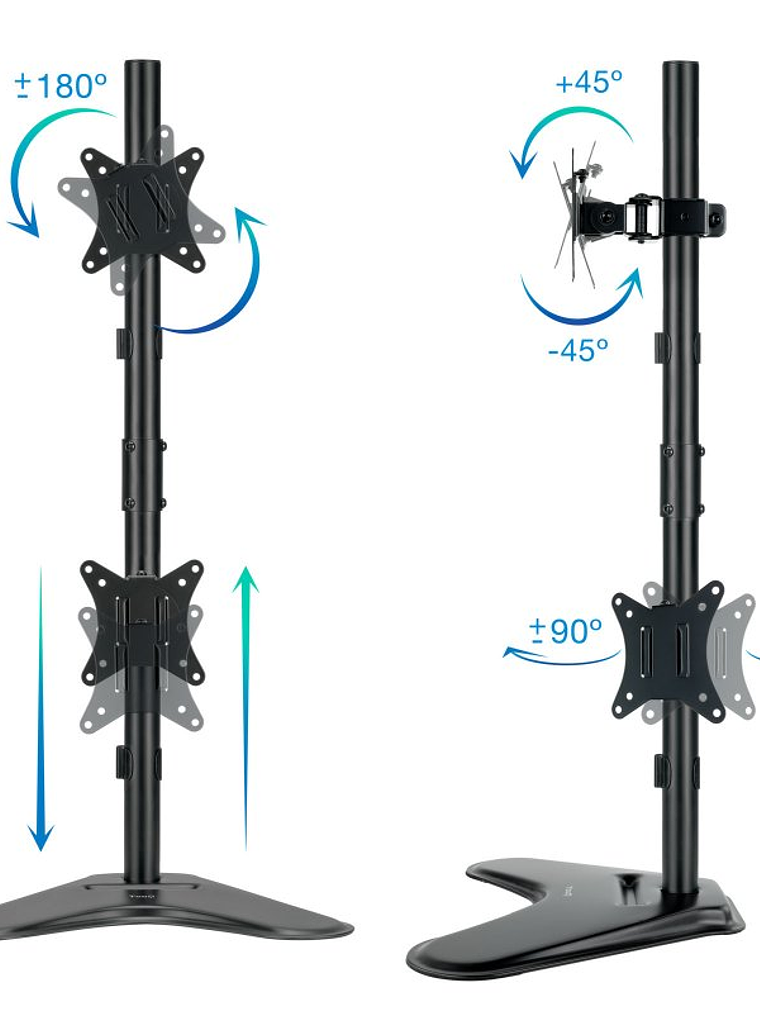 Tooq Soporte mesa DB1703TNV-B  2 brazos Vertical 2
