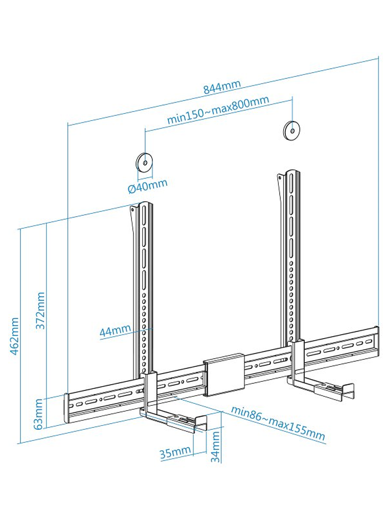 Tooq Soporte Barra Sonido para TV Multinstalación 3
