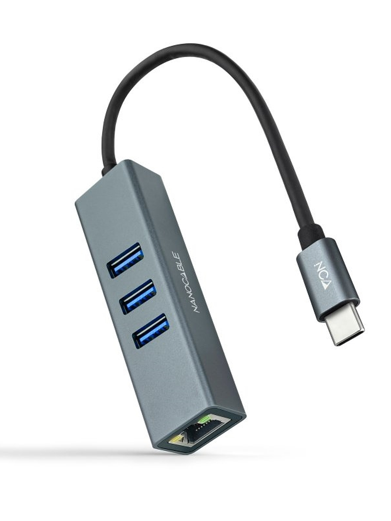 Nanocable Conversor USB-C Ethernet +3xUSB 3.0 1