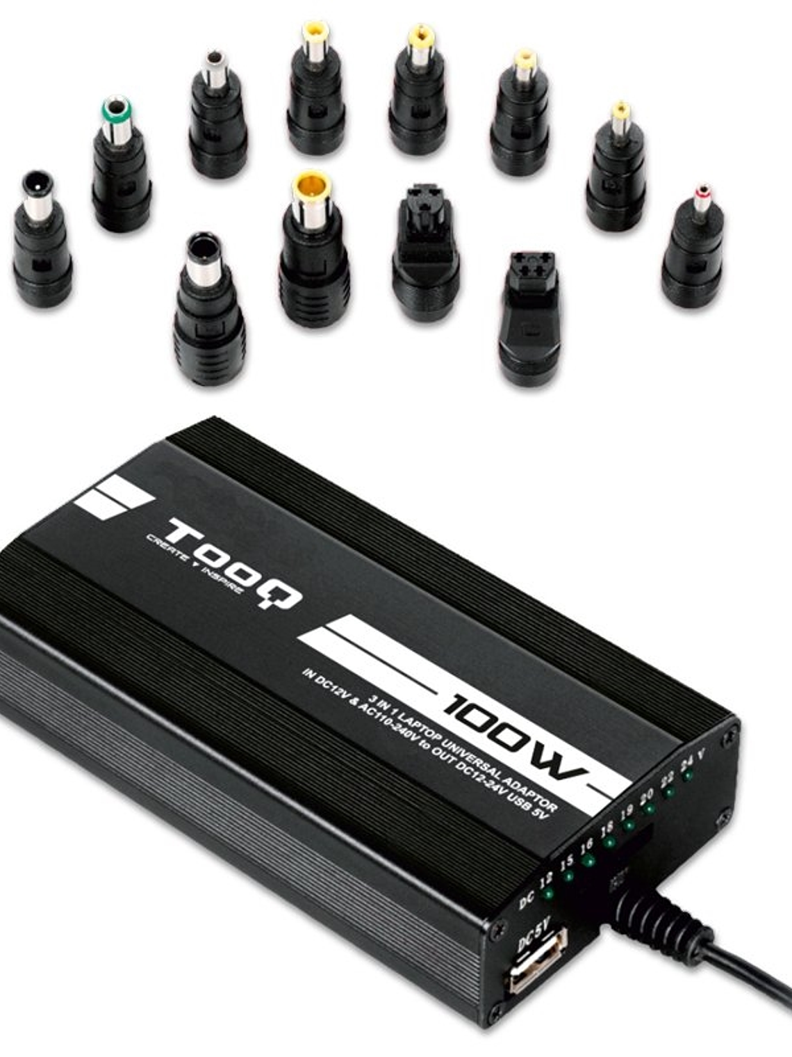 Tooq Cargador portátil 100W 3en1 12 conectores 1
