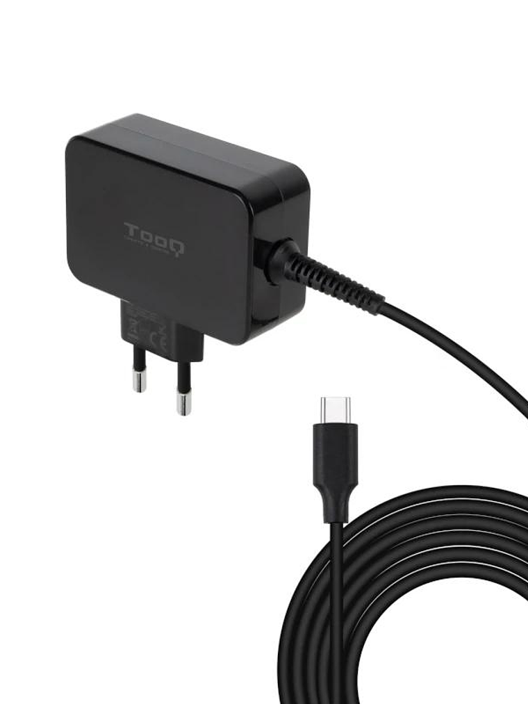 Tooq Cargador portatil GAN USB-C PD 65W Negro 1