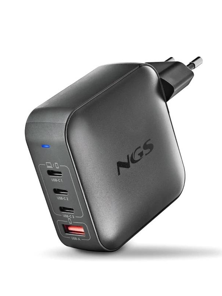 NGS CARGADOR ULTRARAPIDO165W 4 PUERTOS 3USB-C 1 US 1