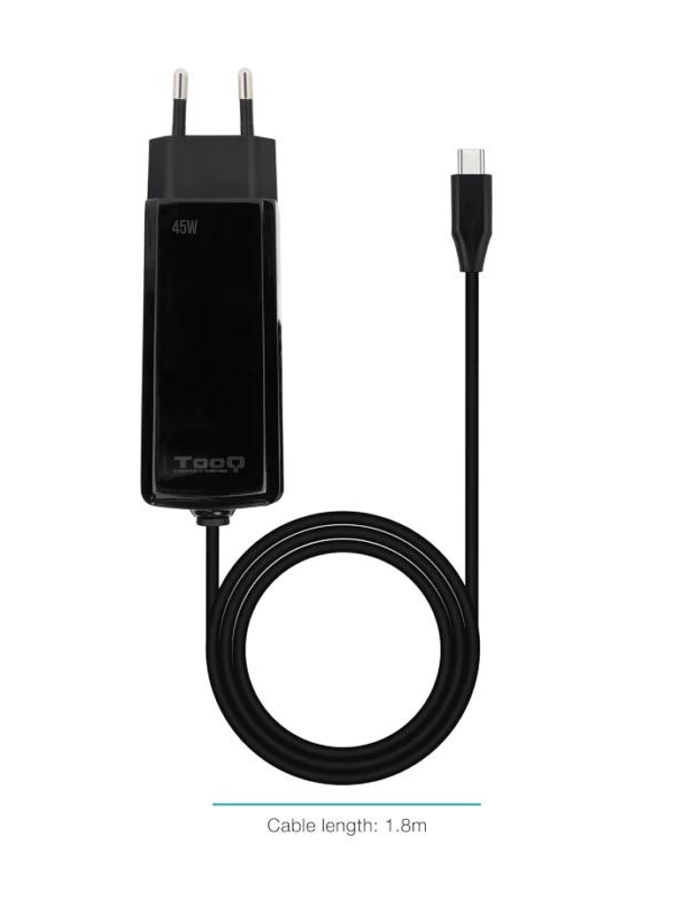 Tooq Cargador portátil GAN USB-C PD 45W Cúbico 1