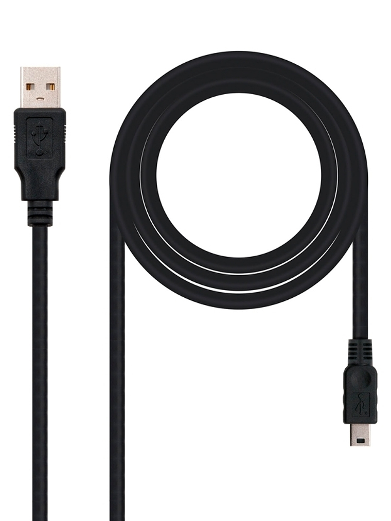 Nanocable Cable USB 2.0, A/M-Mini B/M, negro, 0.5m 1