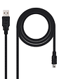 Nanocable Cable USB 2.0, A/M-Mini B/M, negro, 0.5m - Miniatura 1