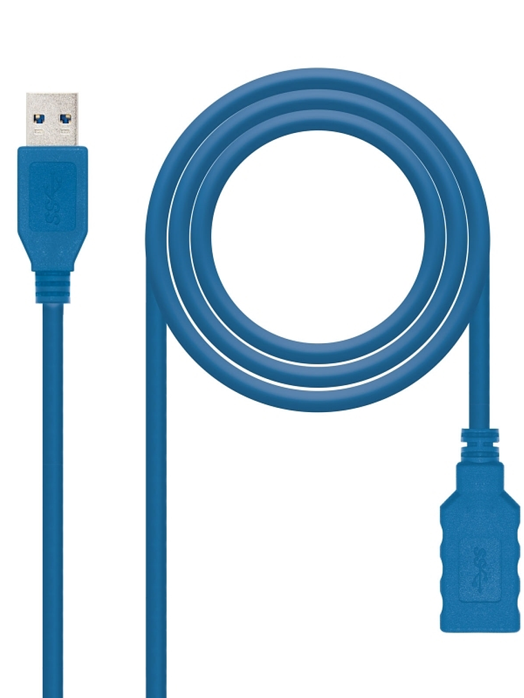 Nanocable Cable USB 3.0, A/M-A/H, Azul, 1 m 1