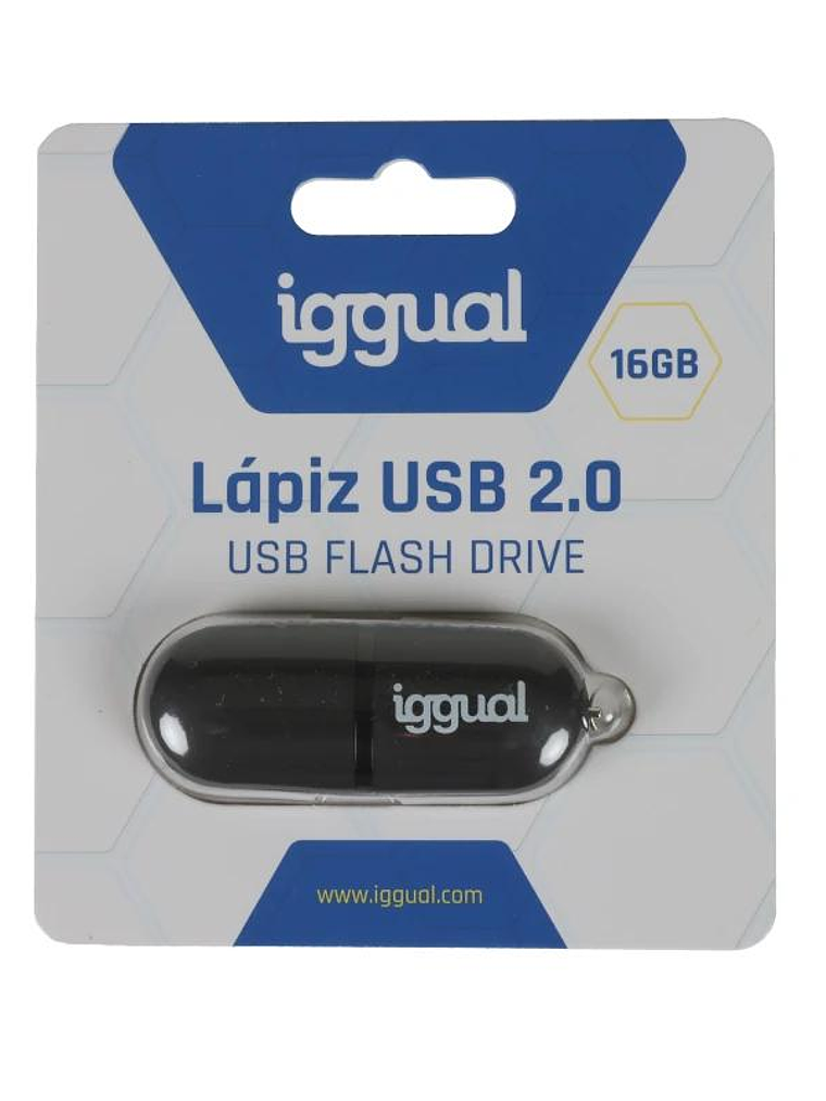 iggual Lápiz USB 2.0 16GB PEN16 negro con tapa 4
