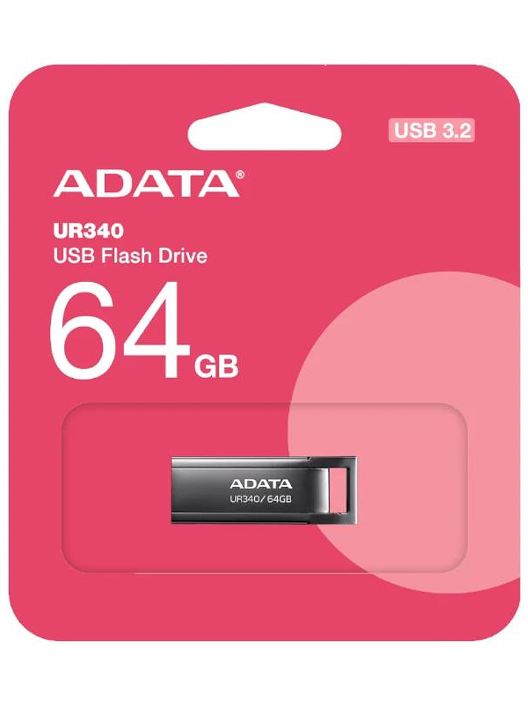 ADATA Lapiz USB UR340 64GB USB 3.2 Metal Black 4