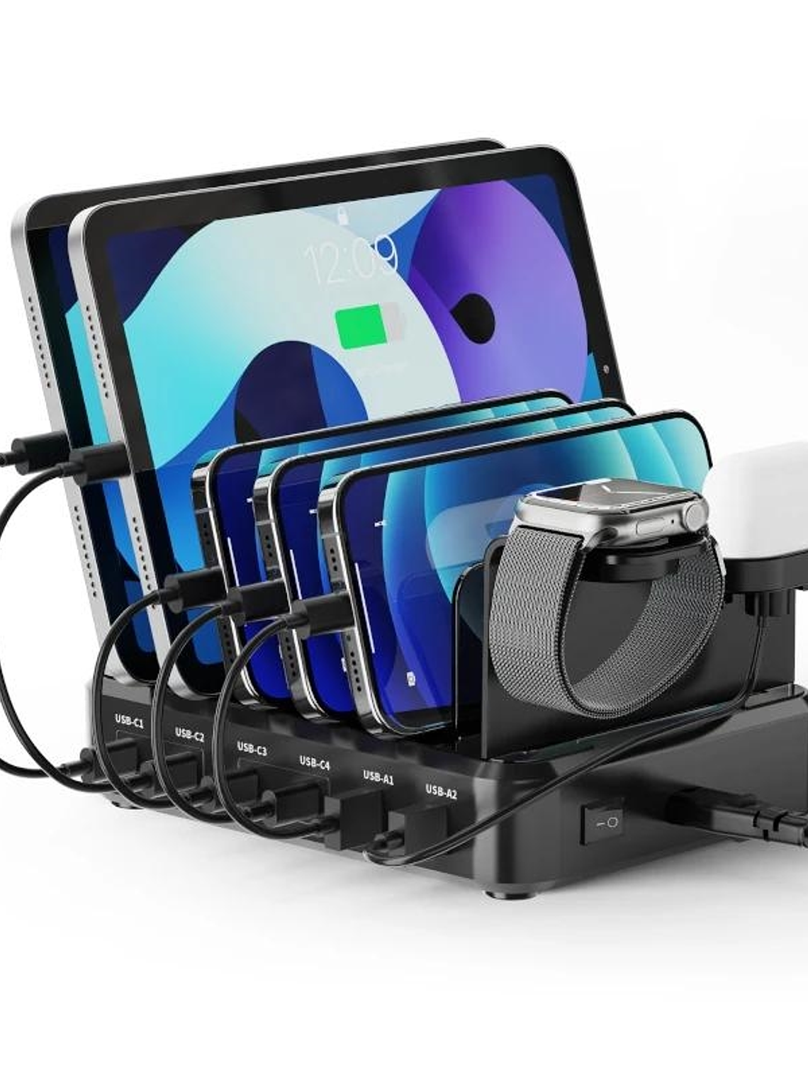 EWENT estación de carga 6 USB 130w Reloj-Auric 1