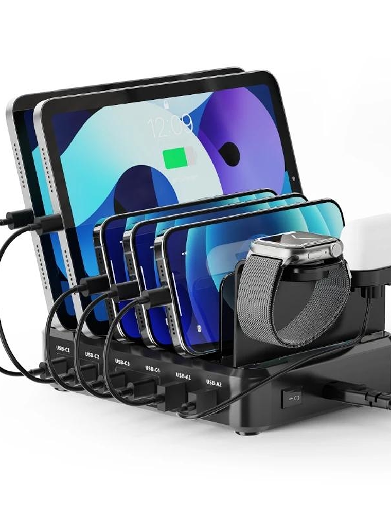 EWENT estación de carga 6 USB 130w Reloj-Auric 1