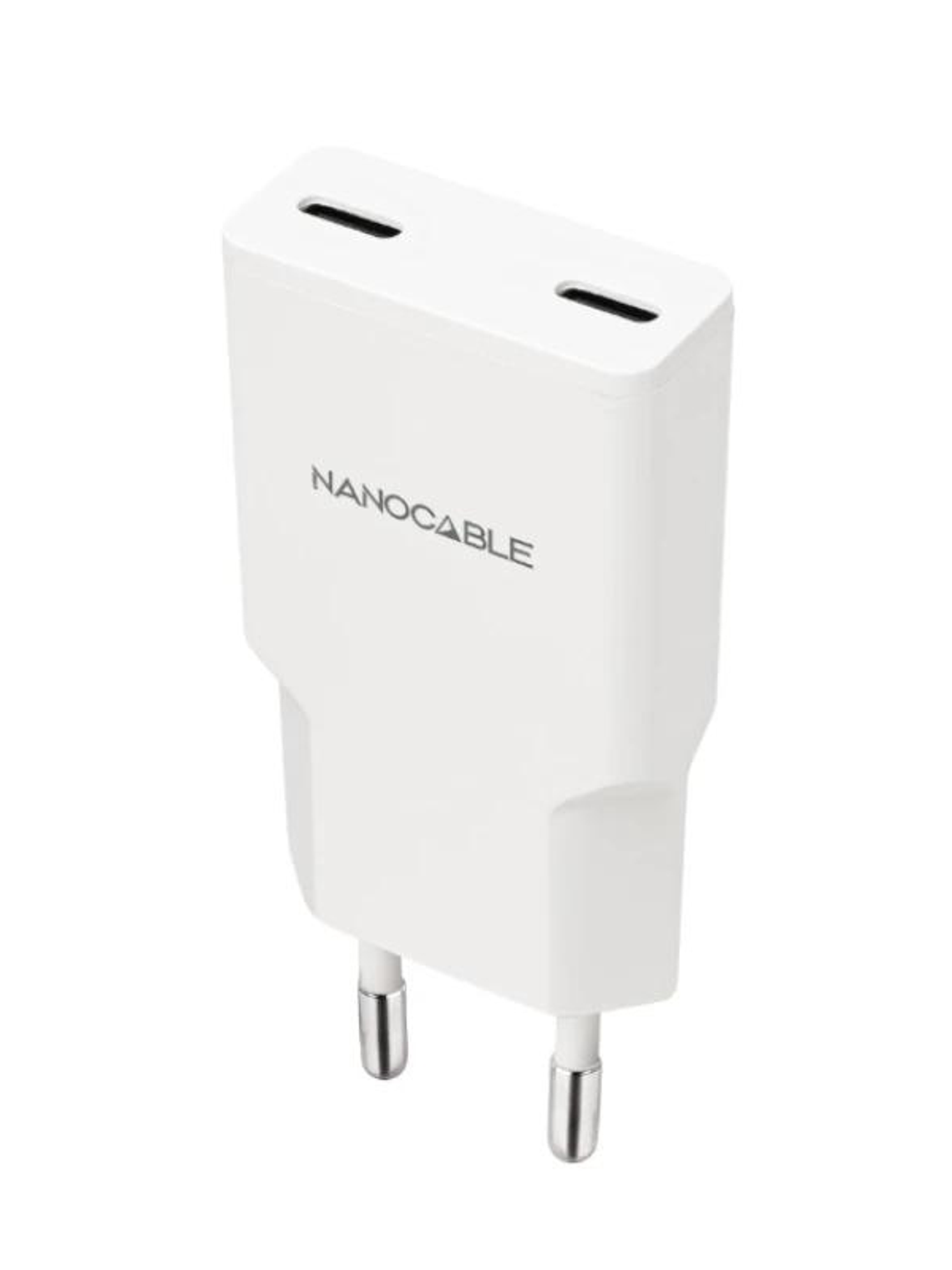 Nanocable Cargador 2xUSB-C/PD 20W  Blanco 1