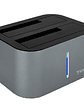 Tooq TQDS-805G Dock Station Doble Bahía HDD Gris - Miniatura 1