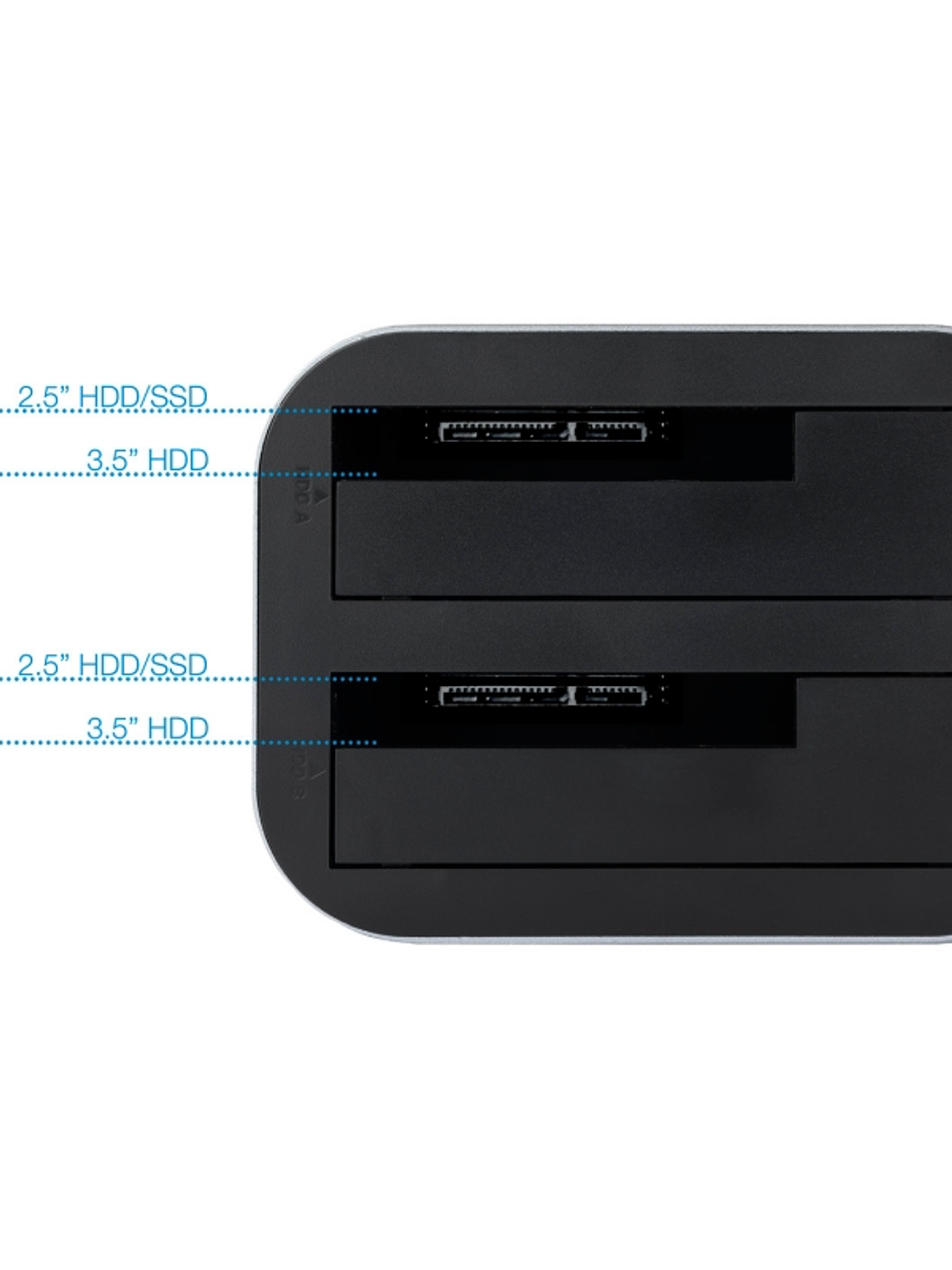 Tooq TQDS-805G Dock Station Doble Bahía HDD Gris 2