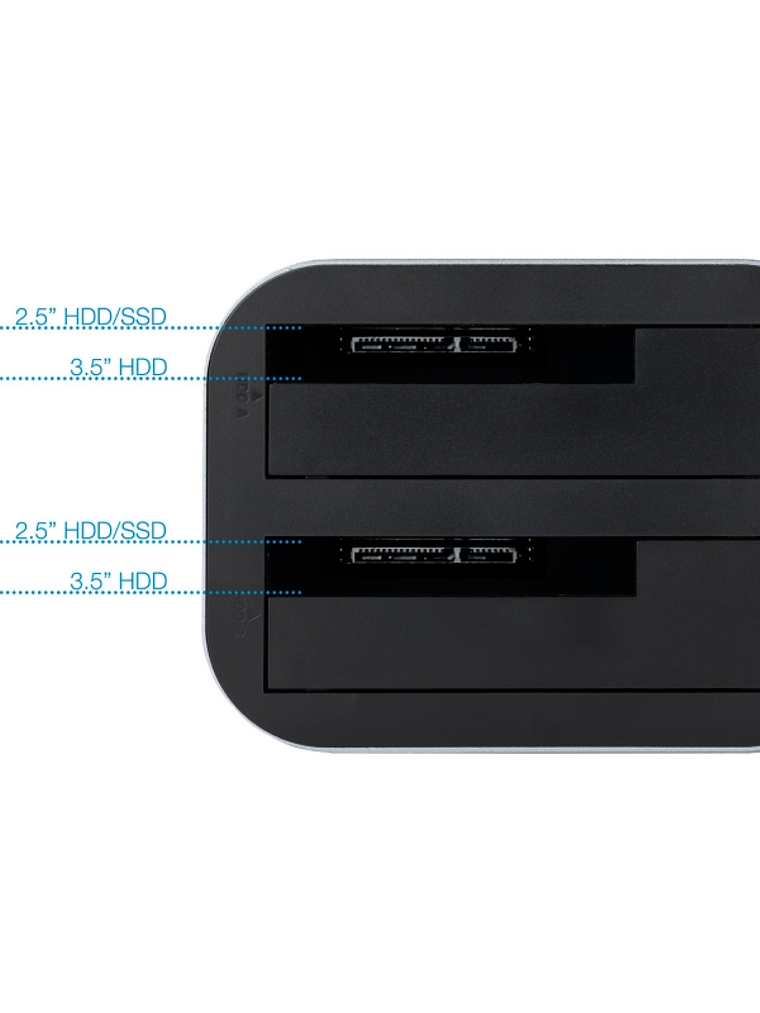 Tooq TQDS-805G Dock Station Doble Bahía HDD Gris 2