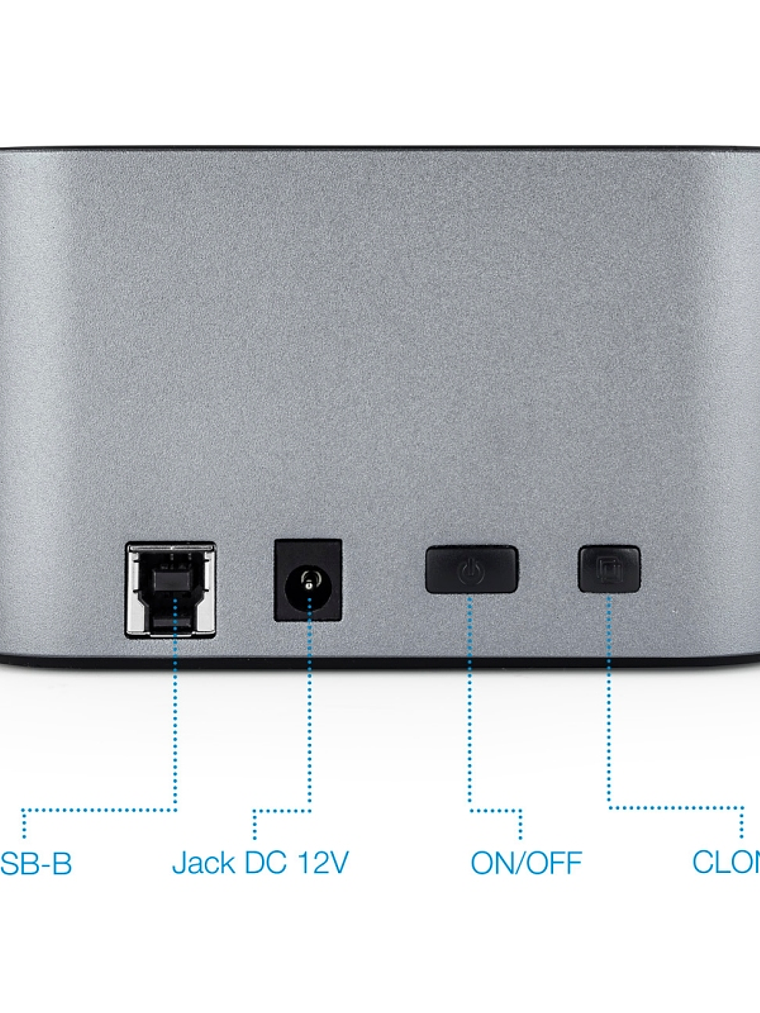 Tooq TQDS-805G Dock Station Doble Bahía HDD Gris 3