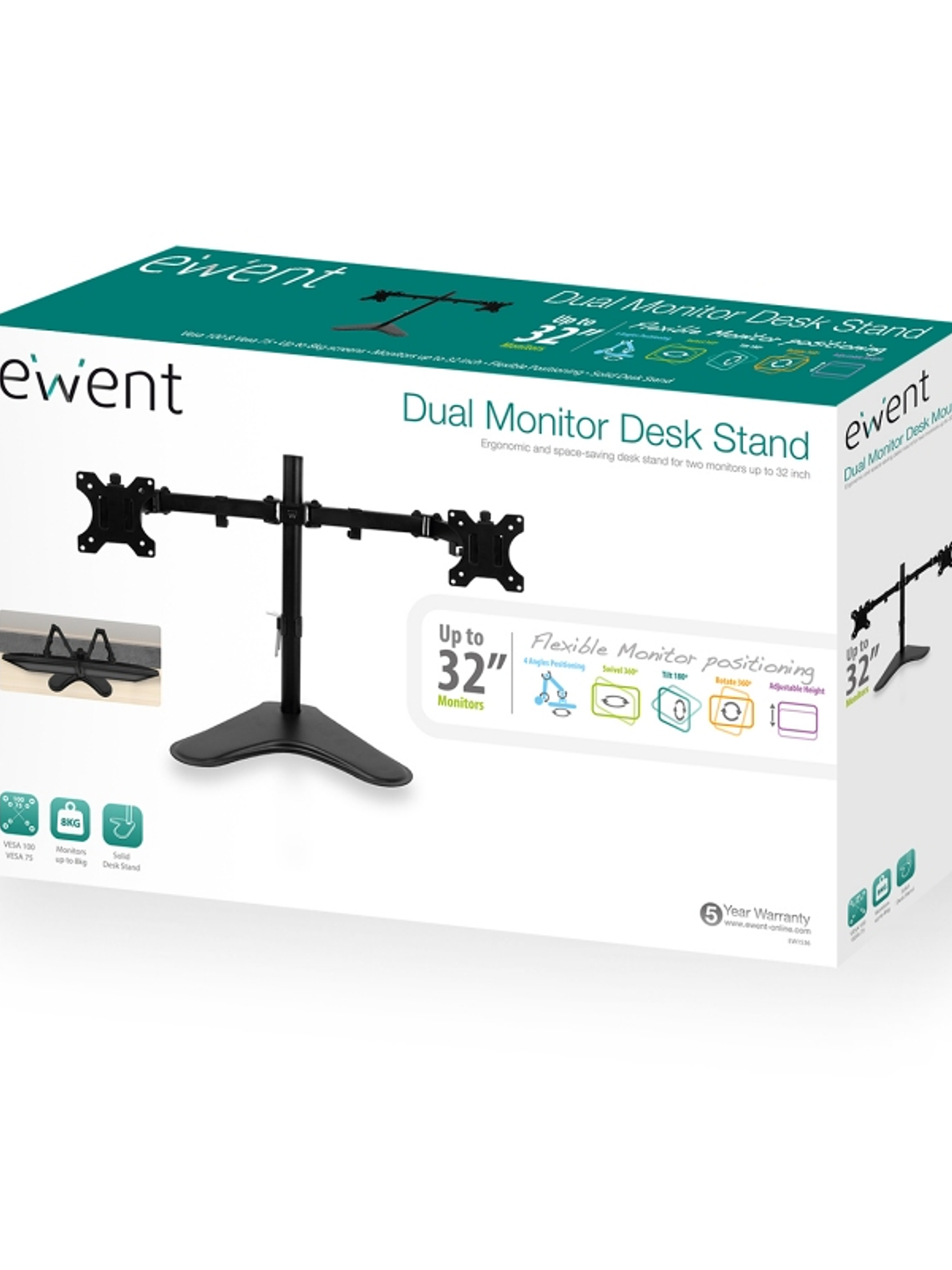 EWENT EW1536 Soporte Sobremesa 2xMonitores 32
