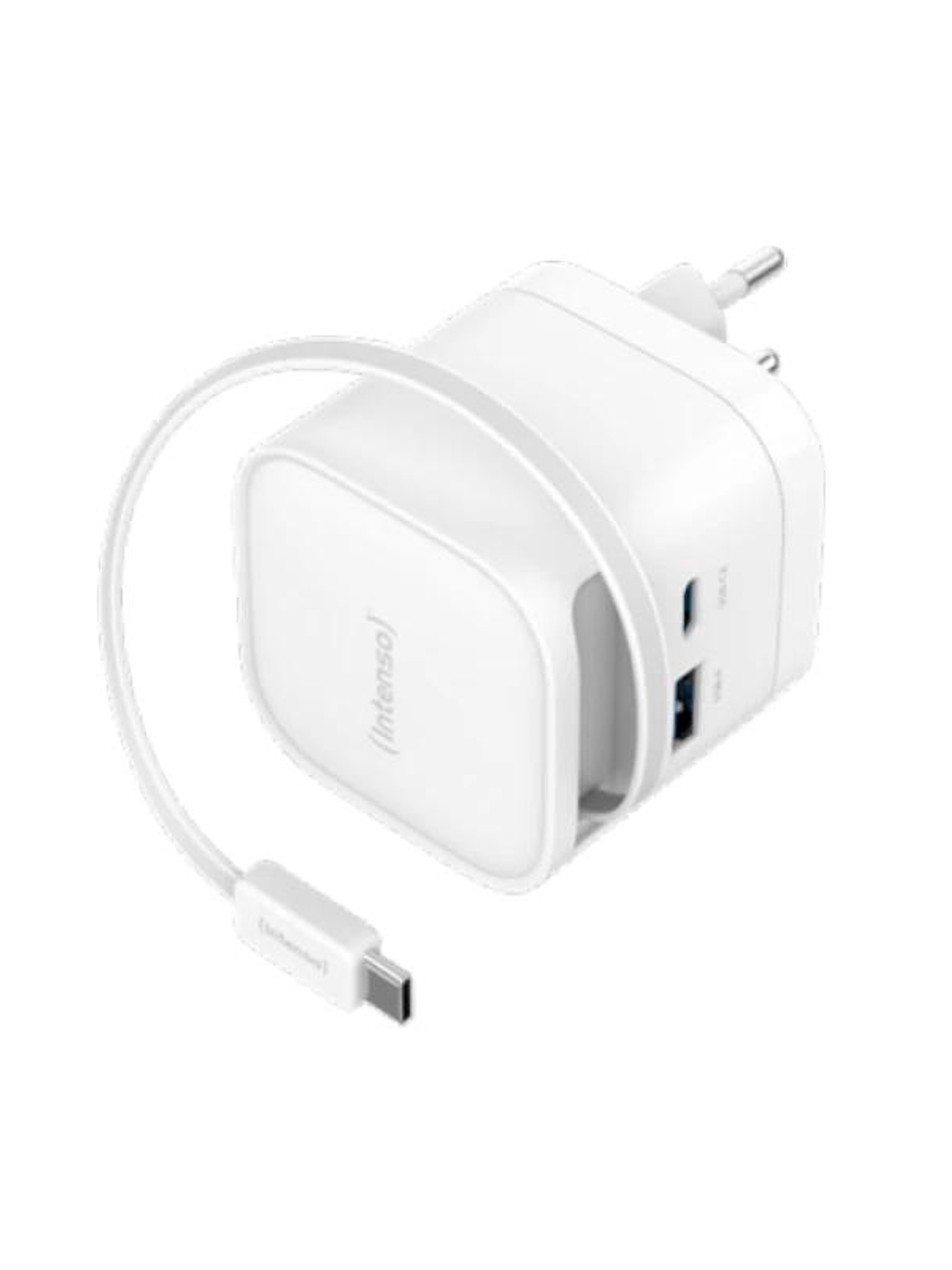 Intenso Cargador GaN W65ACIC retráctil Blanco 1