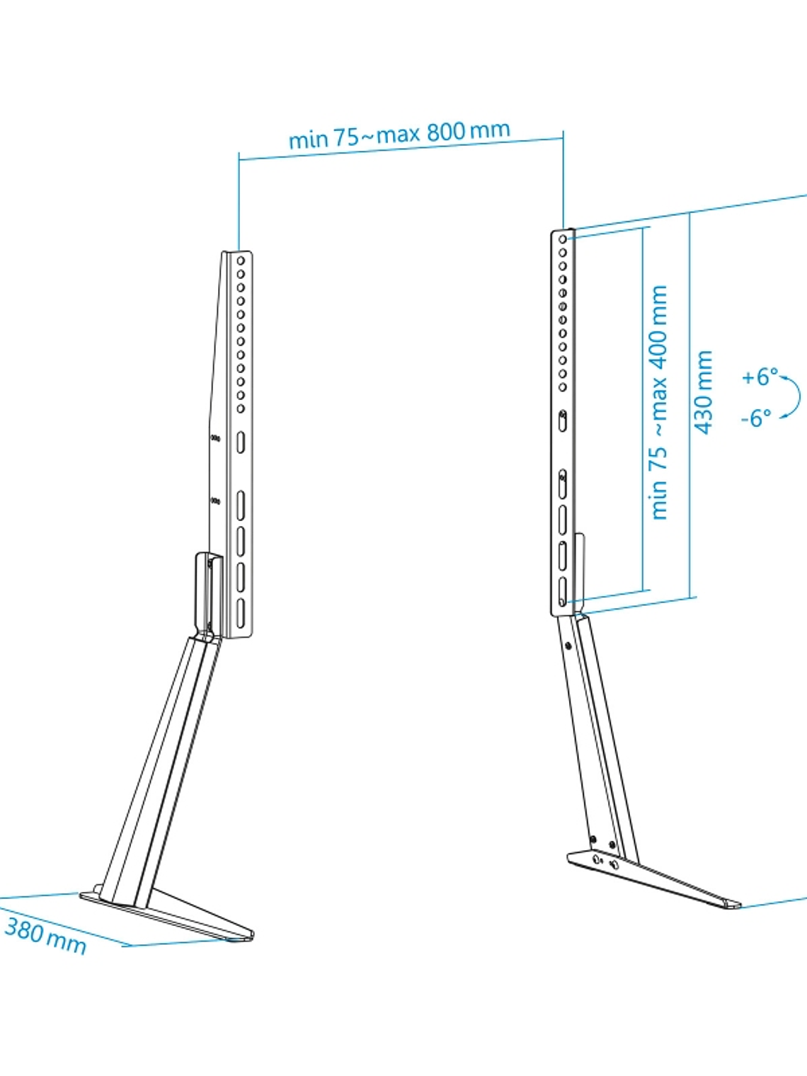 Tooq DB3270T-B Soporte mesa 32-70