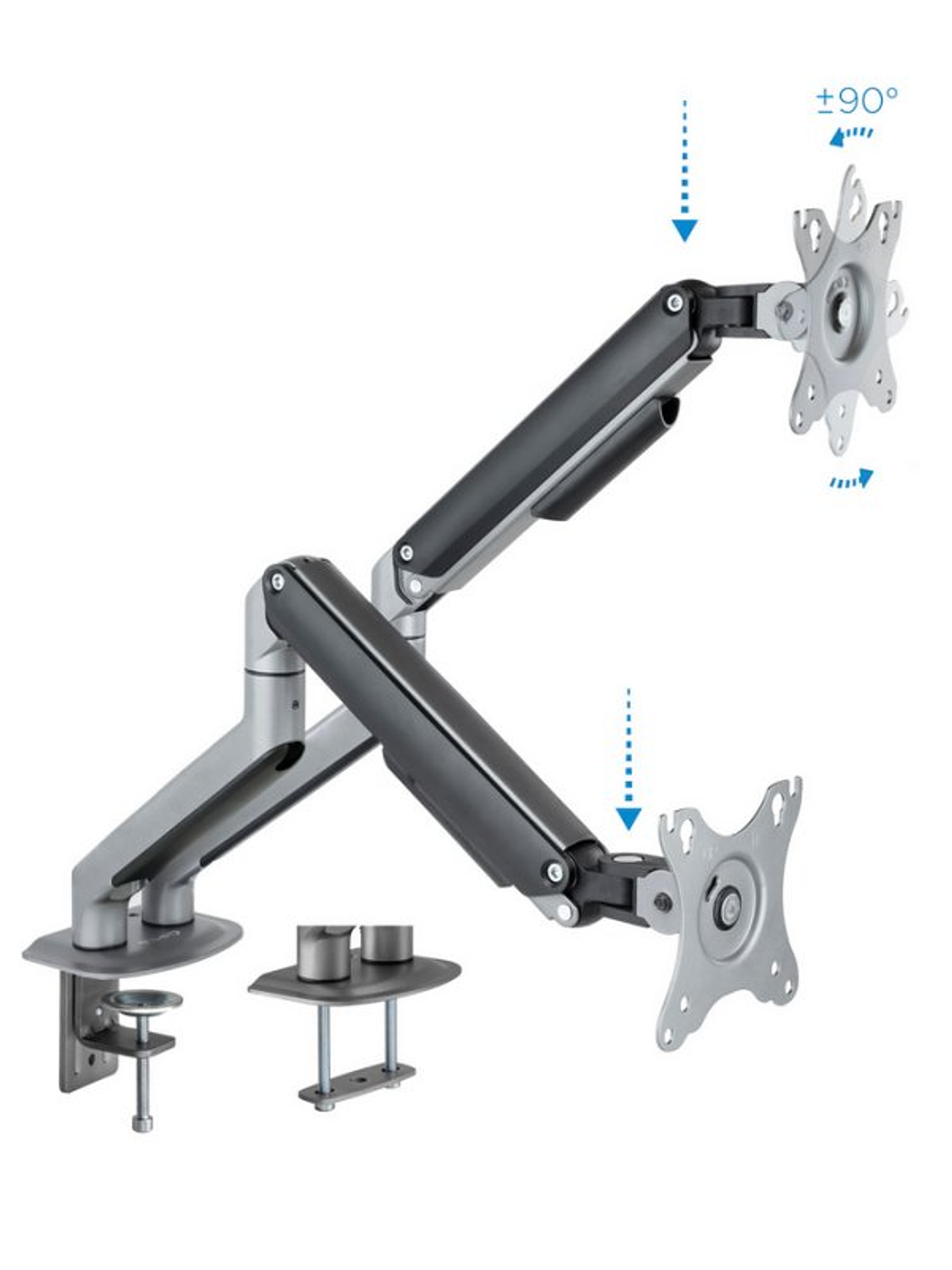 Tooq DB4132TNR-G Soporte mesa 2 monitor/tv 17-32