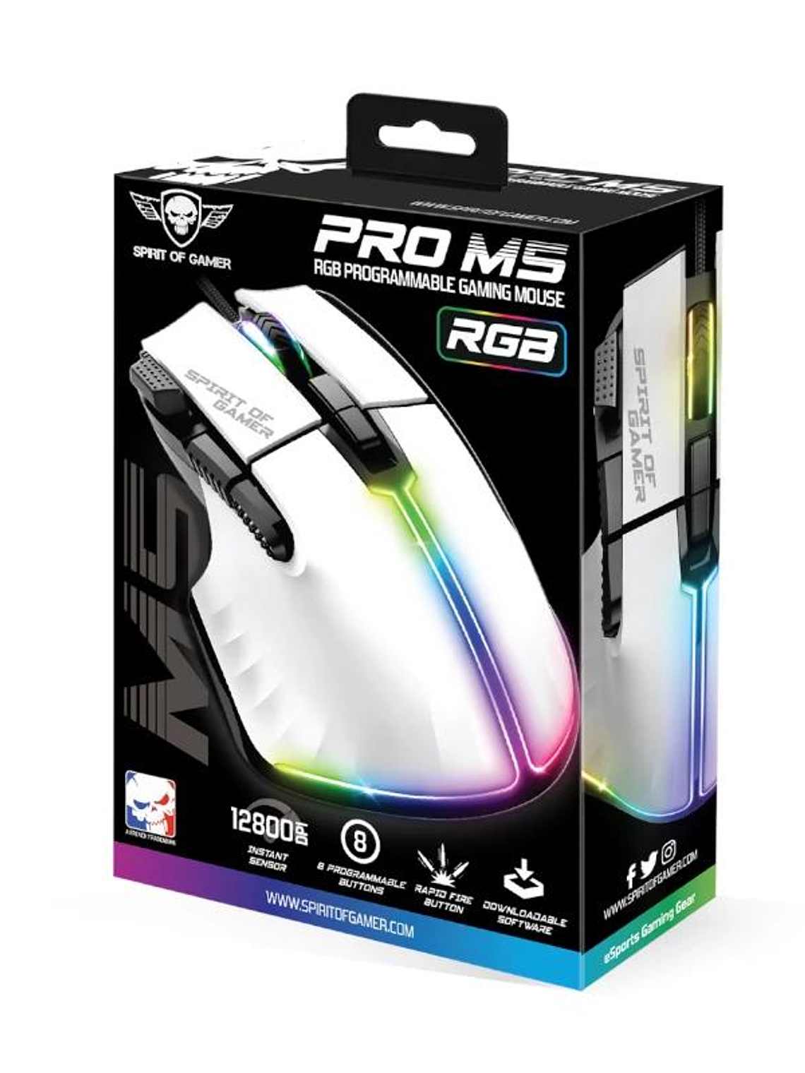 Spirit of Gamer Raton Souris Pro M5 Blanco 2