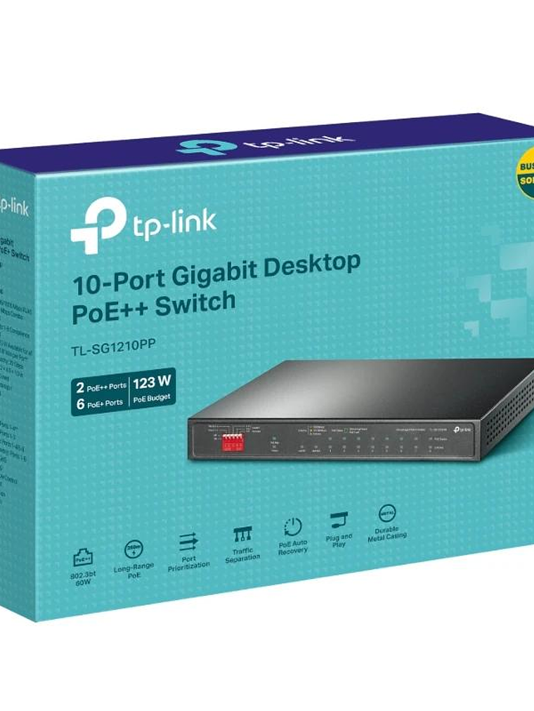 TP-Link TL-SG1210PP Switch 6xG PoE+ 2xG PoE++ 2xG 4