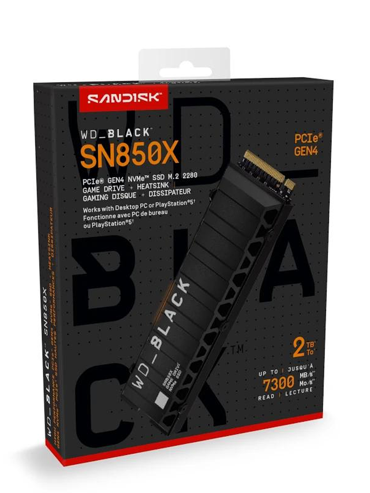 WD Black SN850X WDS200T2X0E SSD 2TB PCIe Gen4 NVMe 4