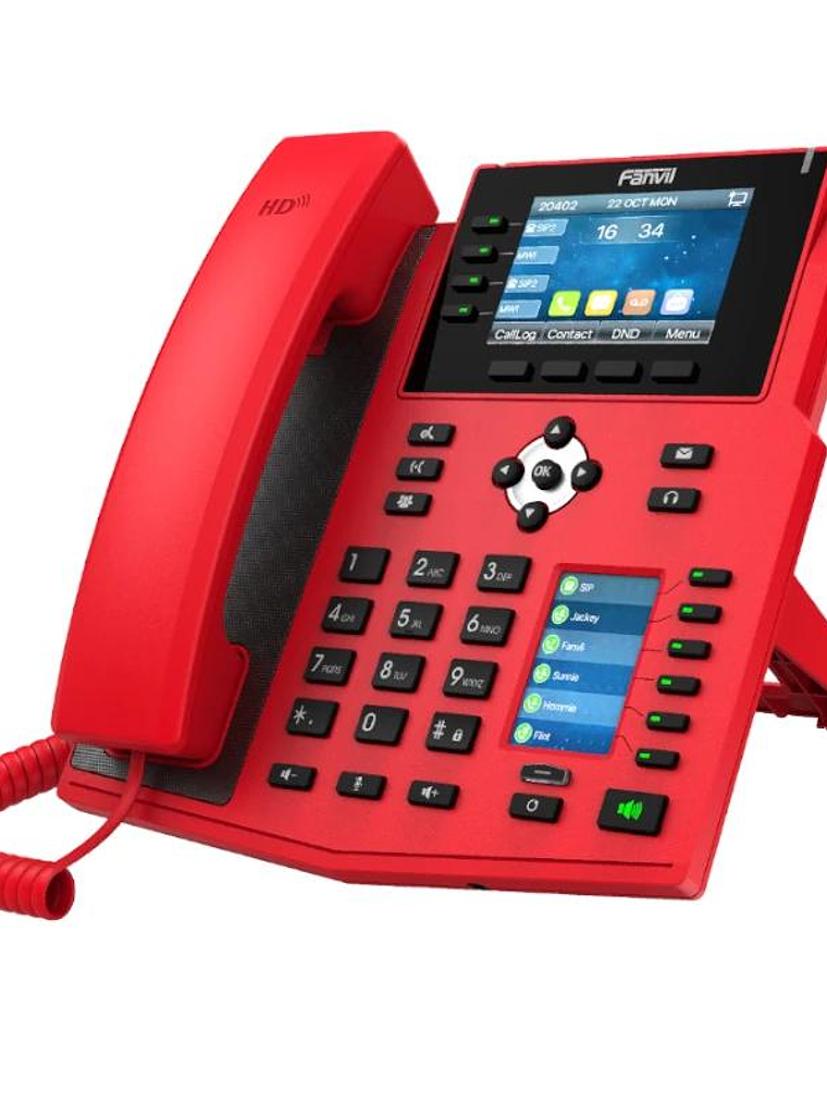 Fanvil X5U Rojo 16 líneas SIP 1 pantalla lateral 2