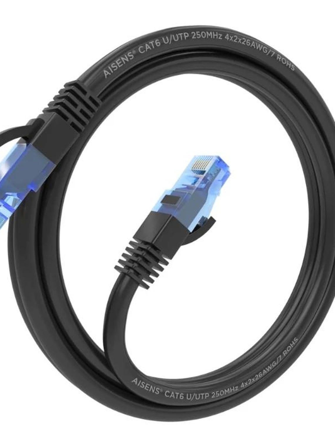 Aisens Cable RJ45 Cat.6 UTP AWG26 CCA Negro 2.0M 2