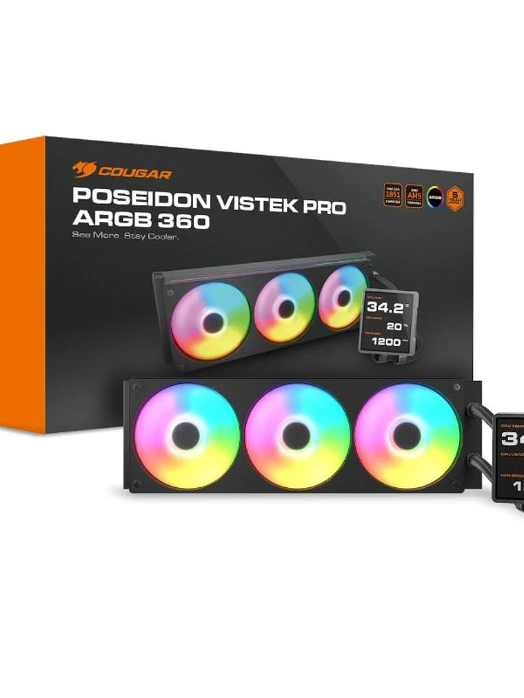 Cougar Ref. Liq Poseidon Vistek Pro ARGB 360 Black 4