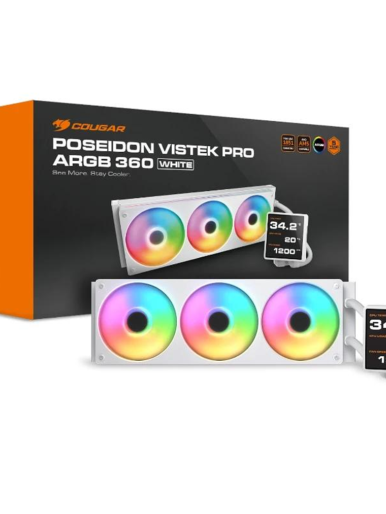 Cougar Ref. Liq Poseidon Vistek Pro ARGB 360 White 4