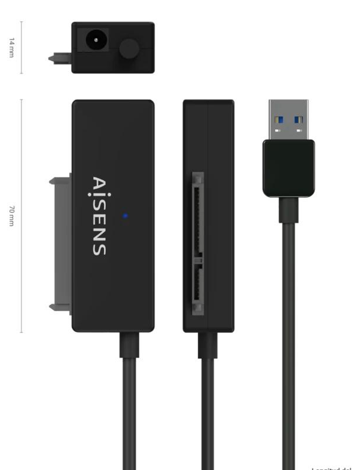 Aisens Adaptador SATA a USB-A 3.0 Discos 2.5/3.5 3