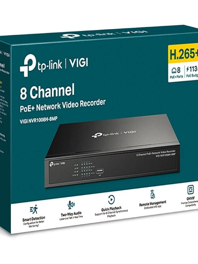 VIGI Grabador IP NVR1008H-8MP Rack 01 HDD 08 C PoE 3