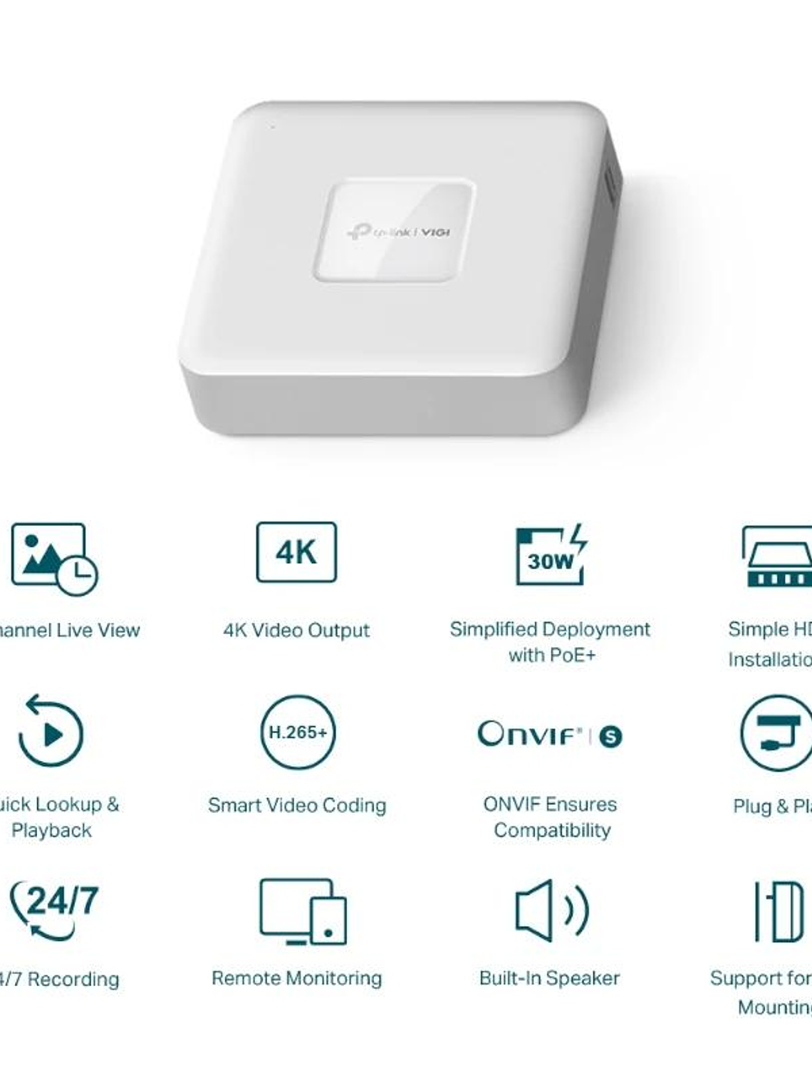VIGI NVR1104H-4P Grabador IP Sencillo HDD 01 HDD 4 2