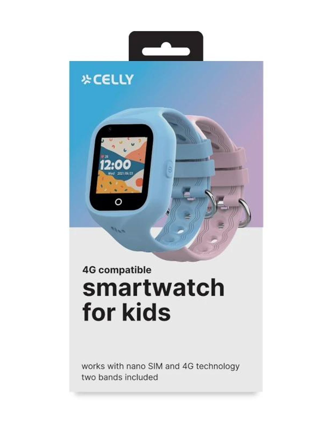 Celly Smartwatch Kids 4G 2 Correas Azul y Rosa 4