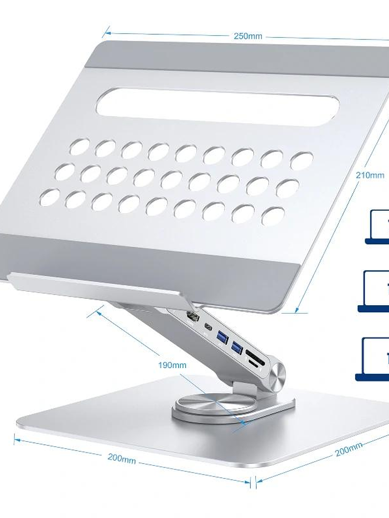 EWENT Soporte Giro 360º y DockingStation 7 en 1 2
